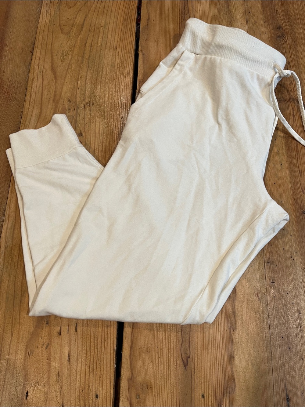 CUYANA S Cream Organic Pima Cotton Jogger Pants Drawstring